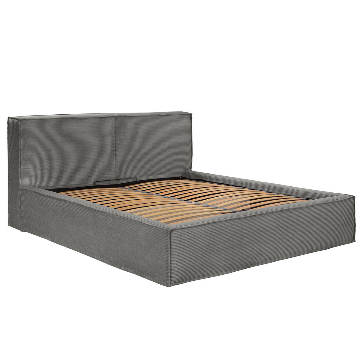 POLSTERBETT - Graphitfarben, Textil (220/200cm) - home24