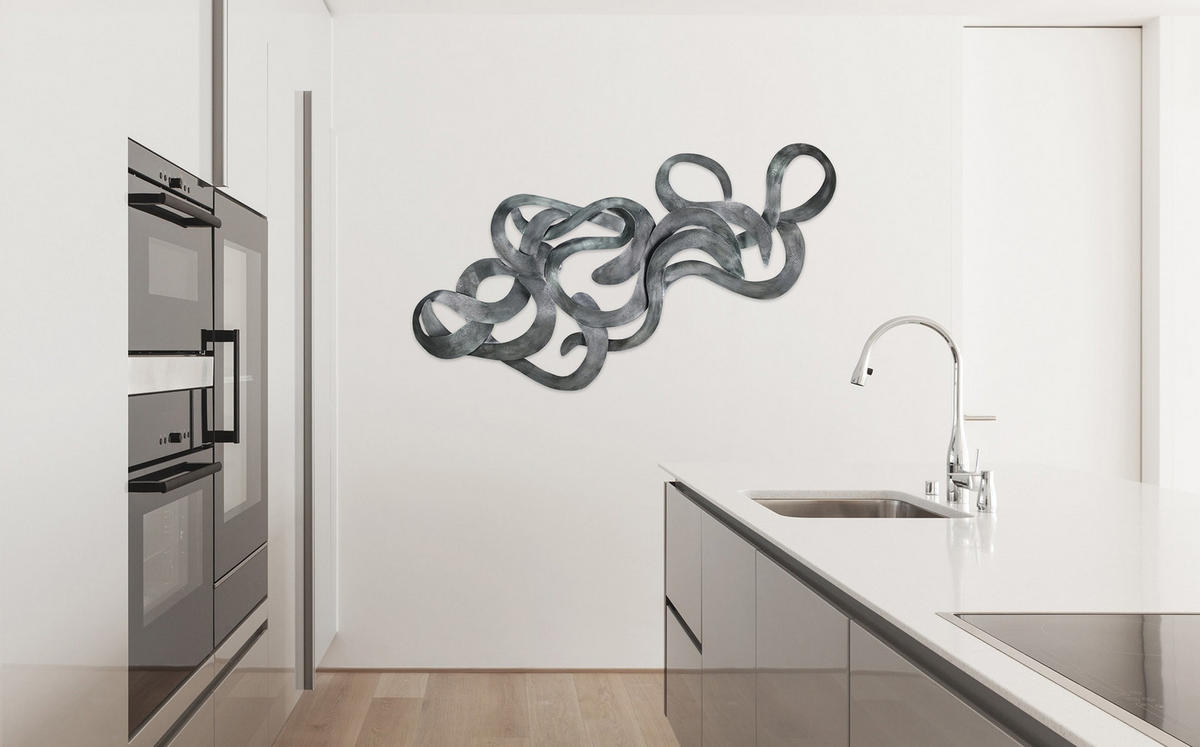 WANDDEKO Silber 142/62 cm - Silberfarben, Metall (4.16/62/5cm) - KUNSTLOFT