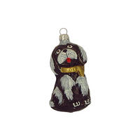 CHRISTBAUMSCHMUCK Kleiner Hund schwarz weiß 9 cm - Multicolor, Metall (0.1/9/0.1cm)