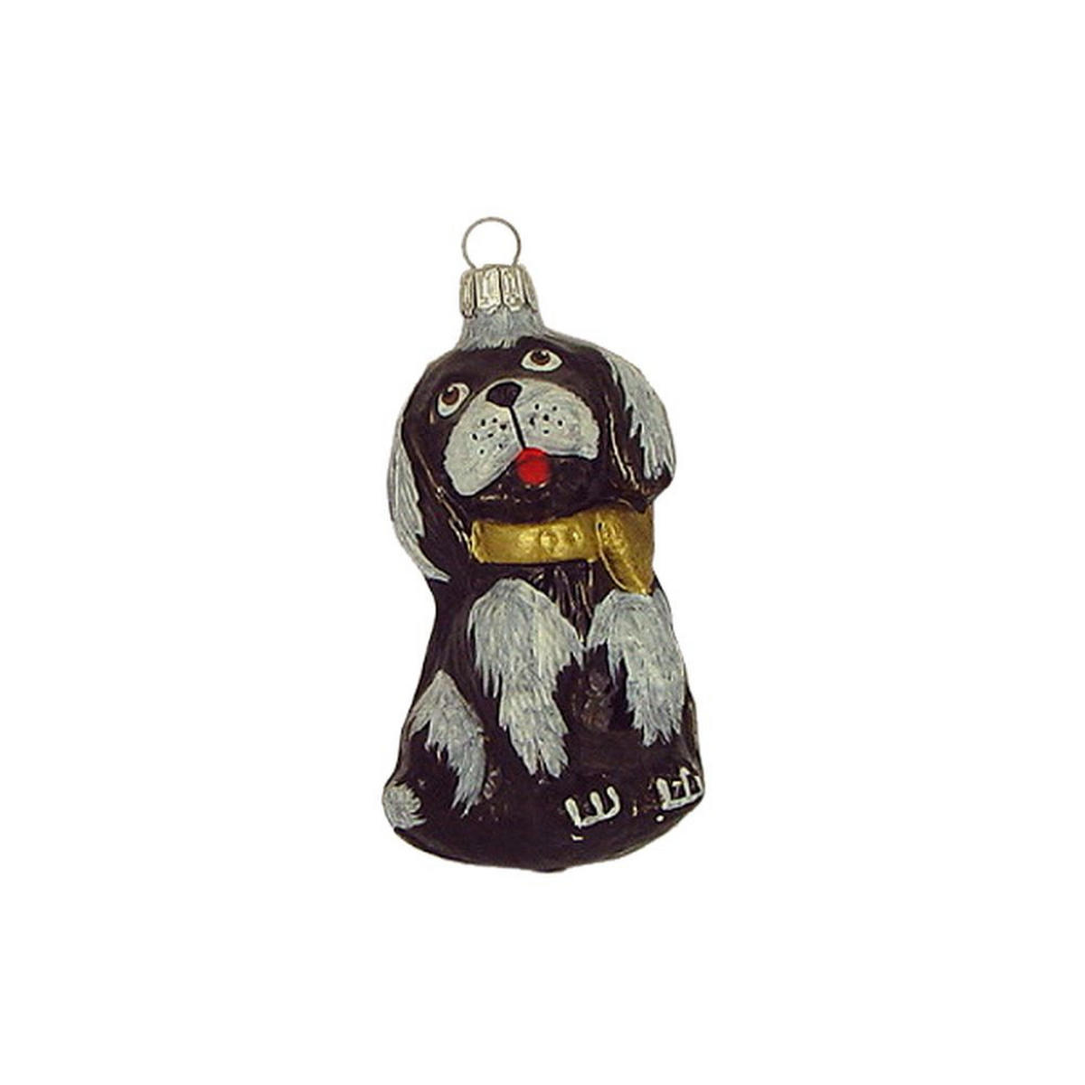 CHRISTBAUMSCHMUCK Kleiner Hund schwarz weiß 9 cm - Multicolor, Metall (0.1/9/0.1cm)