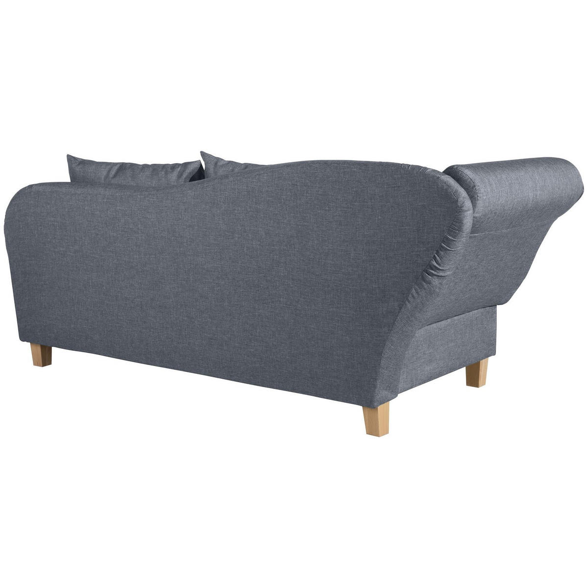 RECAMIERE mit Armteil links klappbar Katia Bezug Flachgewebe Buche natur / denim - Blaugrau, Kunststoff (190/82/88cm) - 58aufmkessel