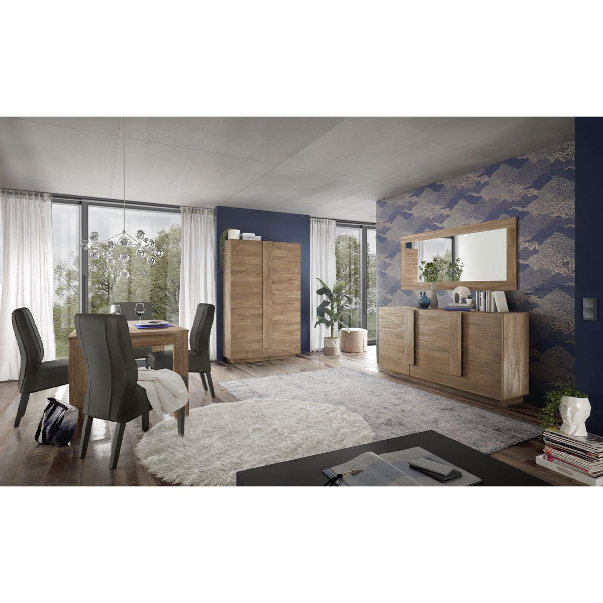 SIDEBOARD mit 3 Türen L182 cm - Jupiter - Eiche Artisan, Holzwerkstoff (44/90/182cm) - Calicosy