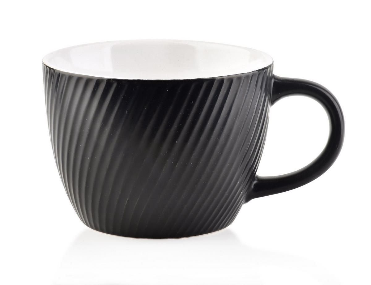 BECHER Sally Schwarz 14.5/11/8 cm Keramik - Schwarz, Keramik (0.48L) - Mondex