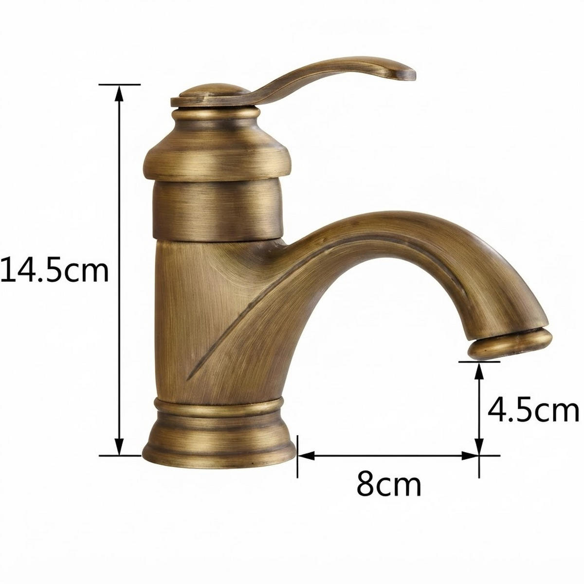 BADEZIMMERARMATUR mit Zulaufrohr, teekannenförmig, 145 mm hoch, goldfarben. - Goldfarben, Metall (29/6/16cm) - Vallsero