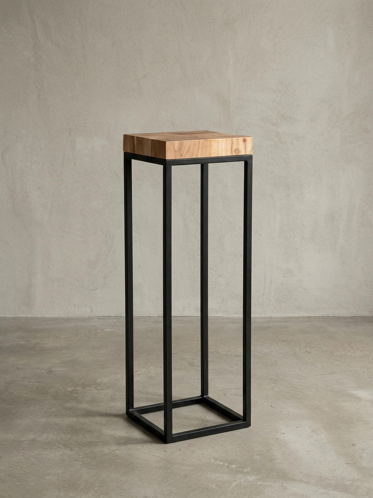 BEISTELLTISCH – Akazienholz Metall Natur 30x97x30 cm Industrial - Beige/Schwarz, Holz/Metall (30/30/97cm) - KADIMA DESIGN