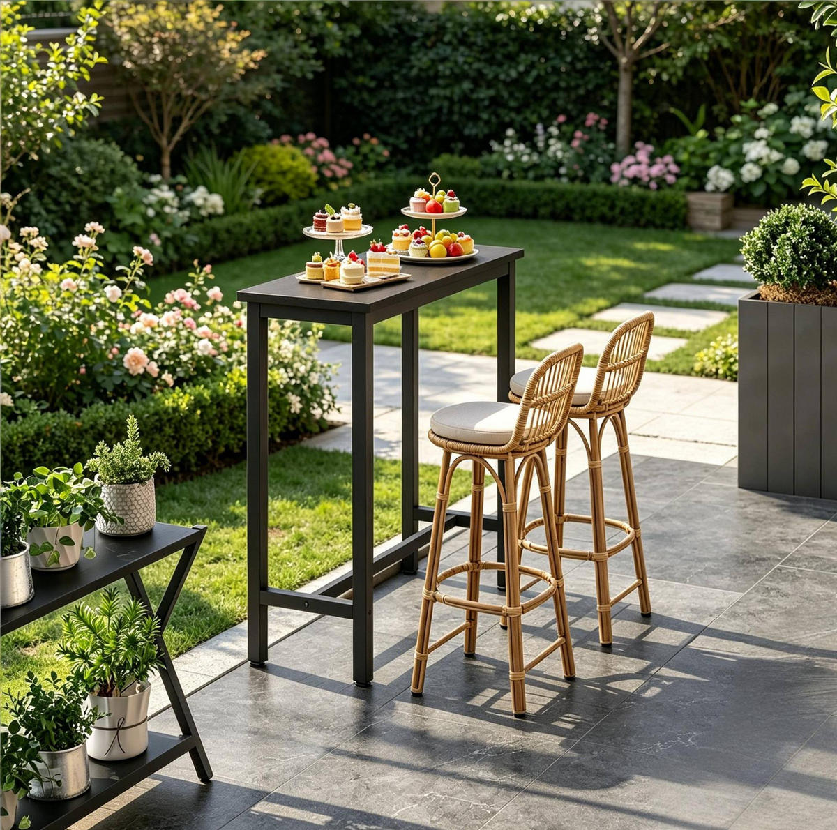 BARTISCH 40/100/100 cm in Schwarz aus Holzwerkstoff und Metall - Schwarz, Metall (40/100/100cm) - BEAOK