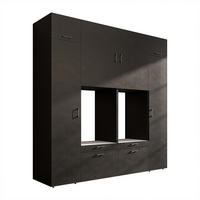WASCHMASCHINENSCHRANK Serie 2 224cm Breit, 240cm Hoch - Schwarz, Holzwerkstoff (224/240/67cm)