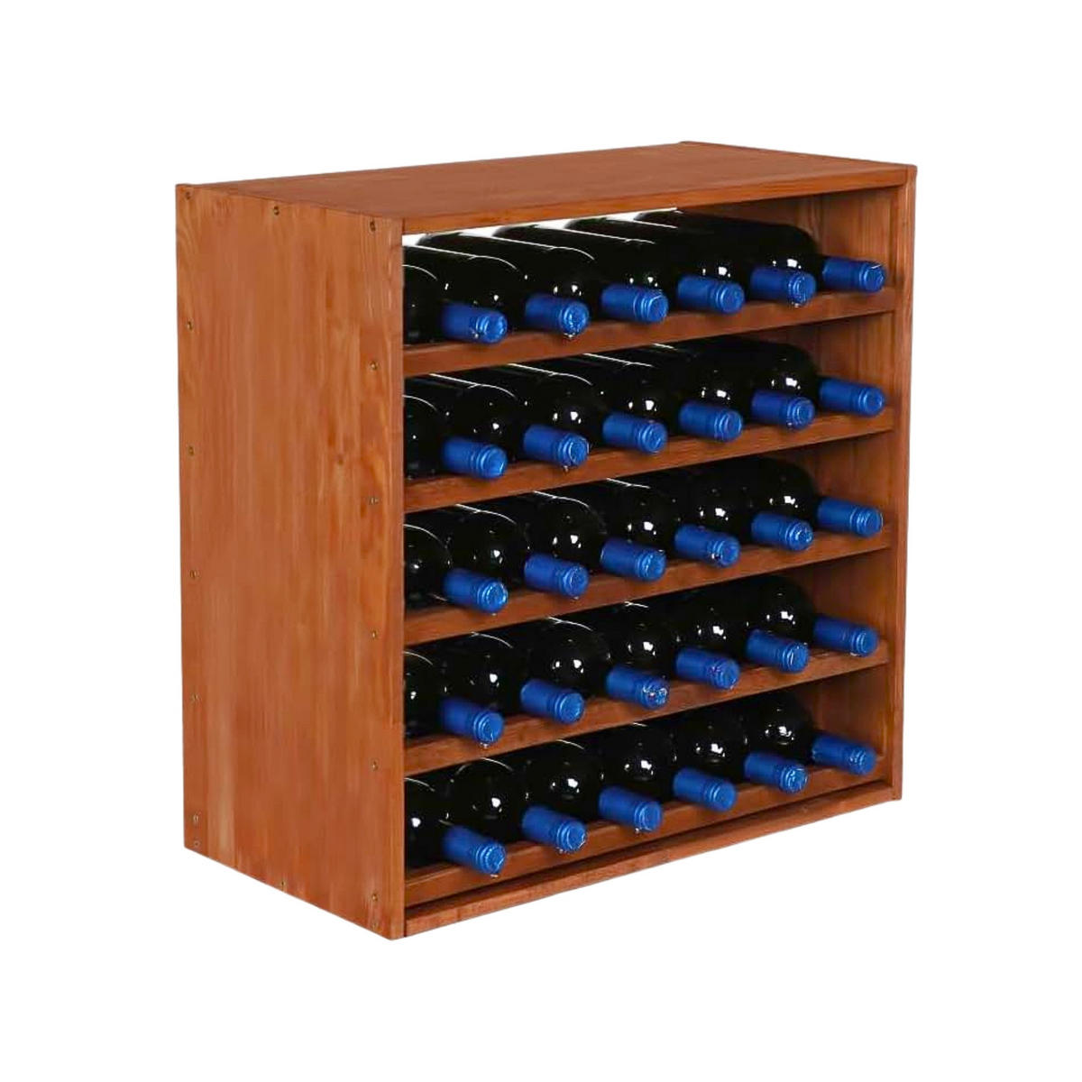 WEINREGAL Vincellar Mod 60x60x30 cm Standard Modul Für 30 Flaschen Massives Kiefernholz Braun Geölt - Braun, Holz (60/60/30cm) - PROREGAL