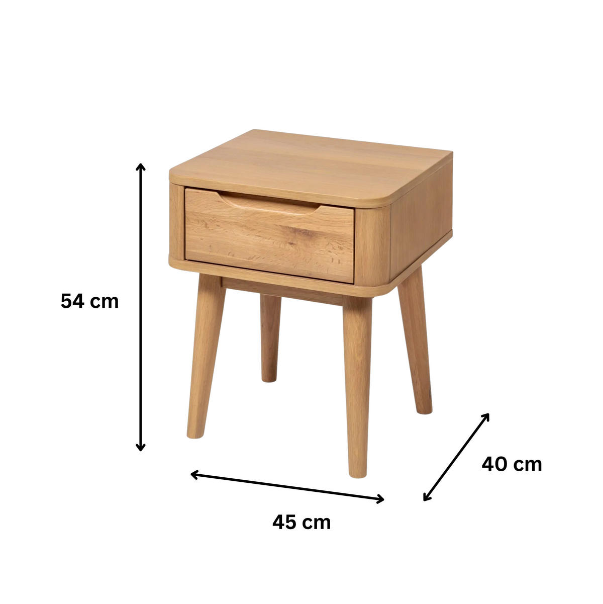NACHTTISCH Nora 2er Set, Eiche - Beige, Holz (45/54/40cm) - WOODEK
