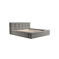 POLSTERBETT aus Velvet Gretta 180x200 cm, Hellgrau - Hellgrau, Textil (180/200cm) - Fedve