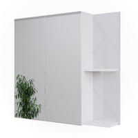 BADSPIEGELSCHRANK Irma Weiß Hochglanz 80 x 75 cm - Weiß Hochglanz/Weiß, Holzwerkstoff (80/75/17.2cm) - Vicco