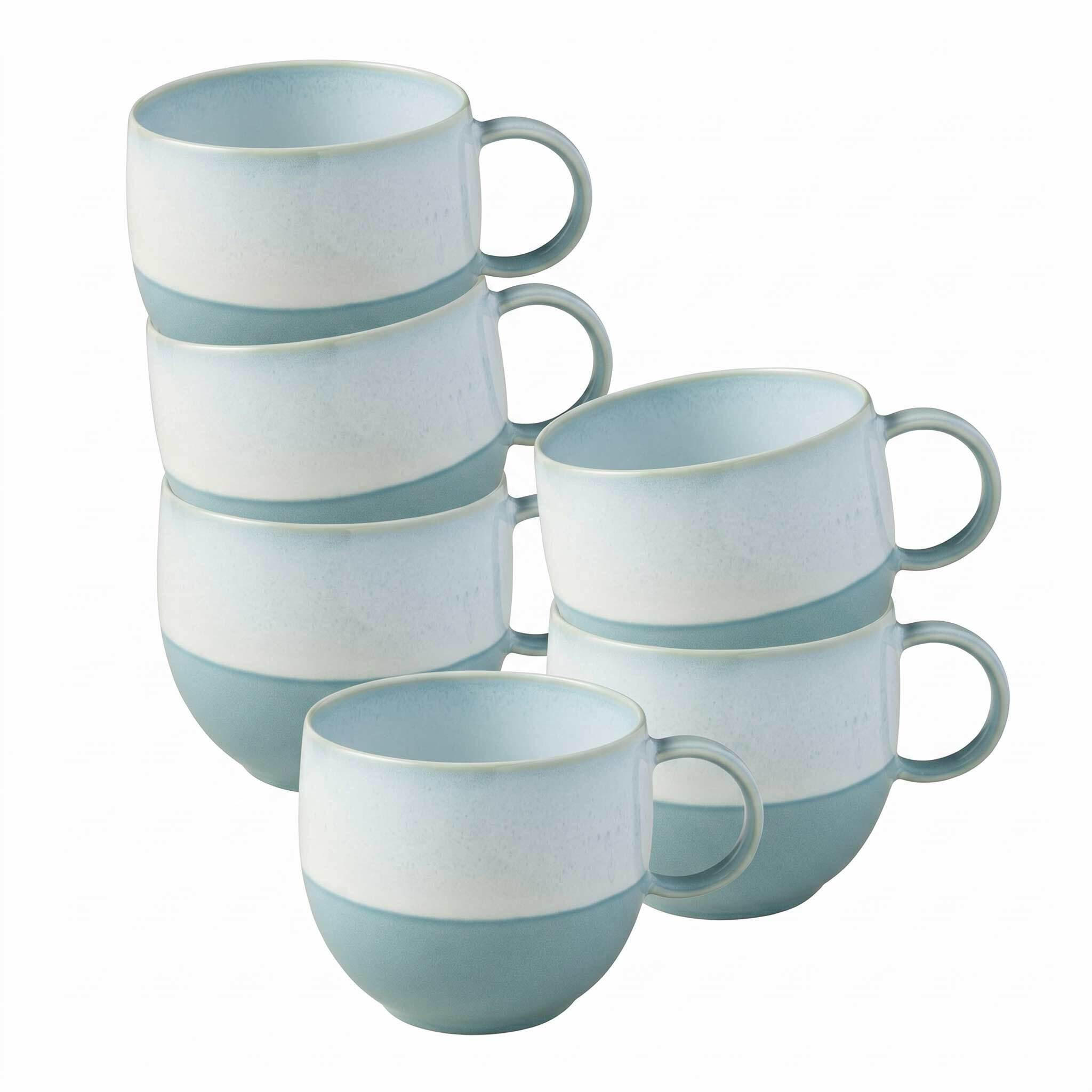 HENKELBECHER Perlemor Aqua blau 290 ml 6er Set - Blau, Keramik (0.29L) - like.Villeroy & Boch