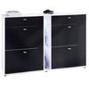 SCHUHSCHRANK Today Fronten in Schwarz matt - Schwarz, Holzwerkstoff (155.5/95/28cm) - Vladon
