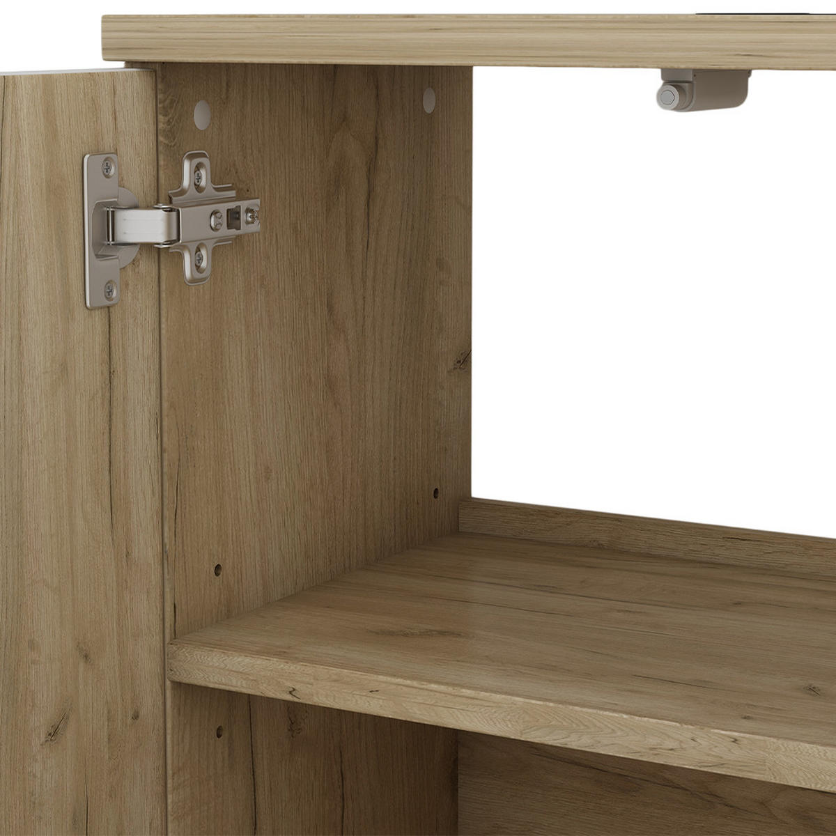 WASCHBECKENUNTERSCHRANK Edge Weiß 60 x 57 cm mit 2 Türen - Weiß, Holzwerkstoff (60/57/30cm) - Vicco
