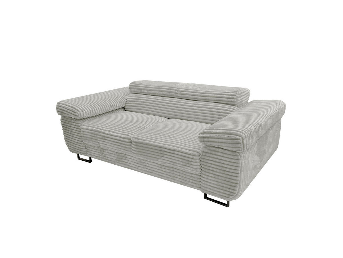 GUSTAW Sitzgarnitur 3+2+1, Schlafsofa 3-Sitzer, Cordbezug Grau - Grau, Textil (225/92/101cm) - KS Home Concept