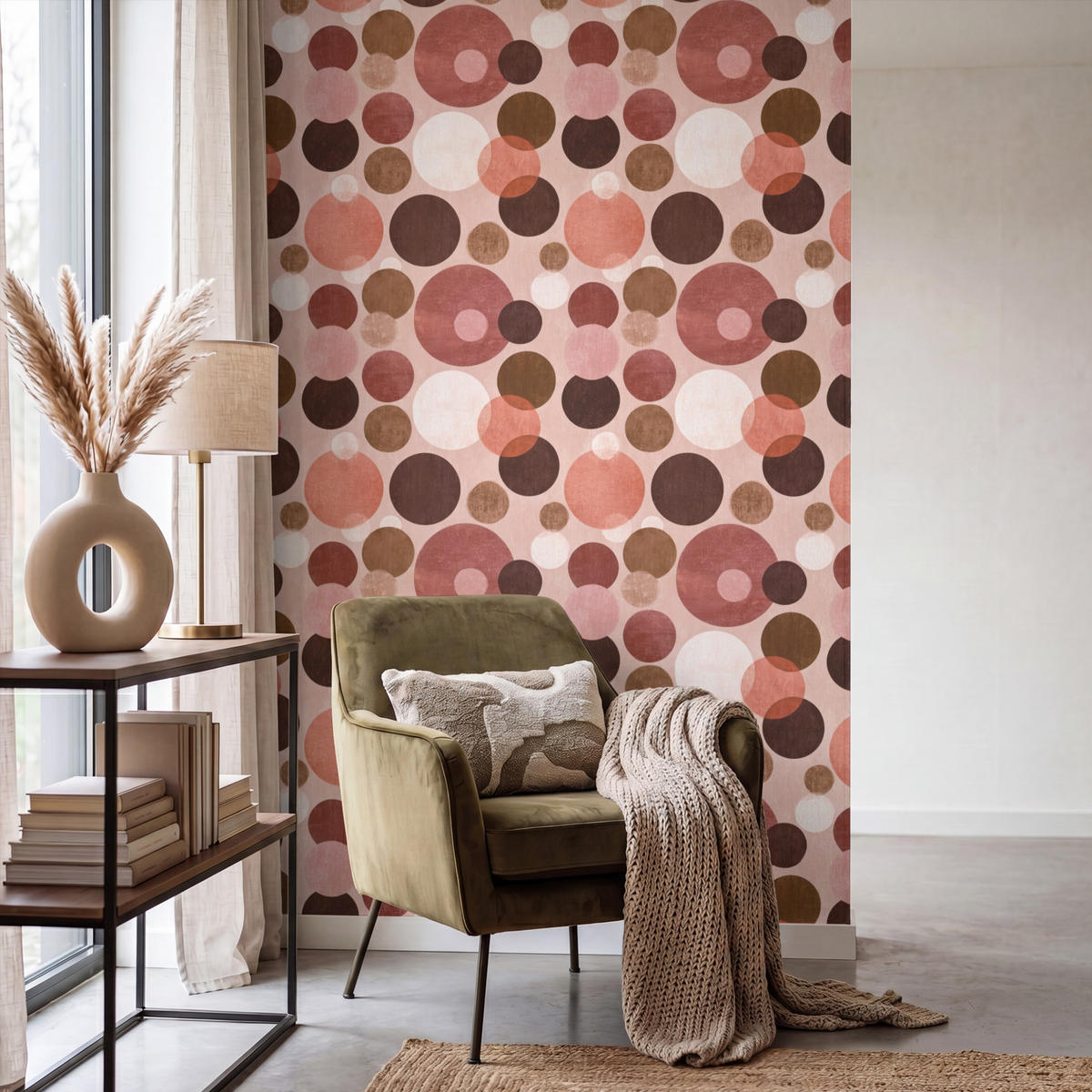 TAPETE - Kreise - Modern - Farbenfroh - 140x220 cm - Multicolor, Papier (140/220cm) - OnlyWow