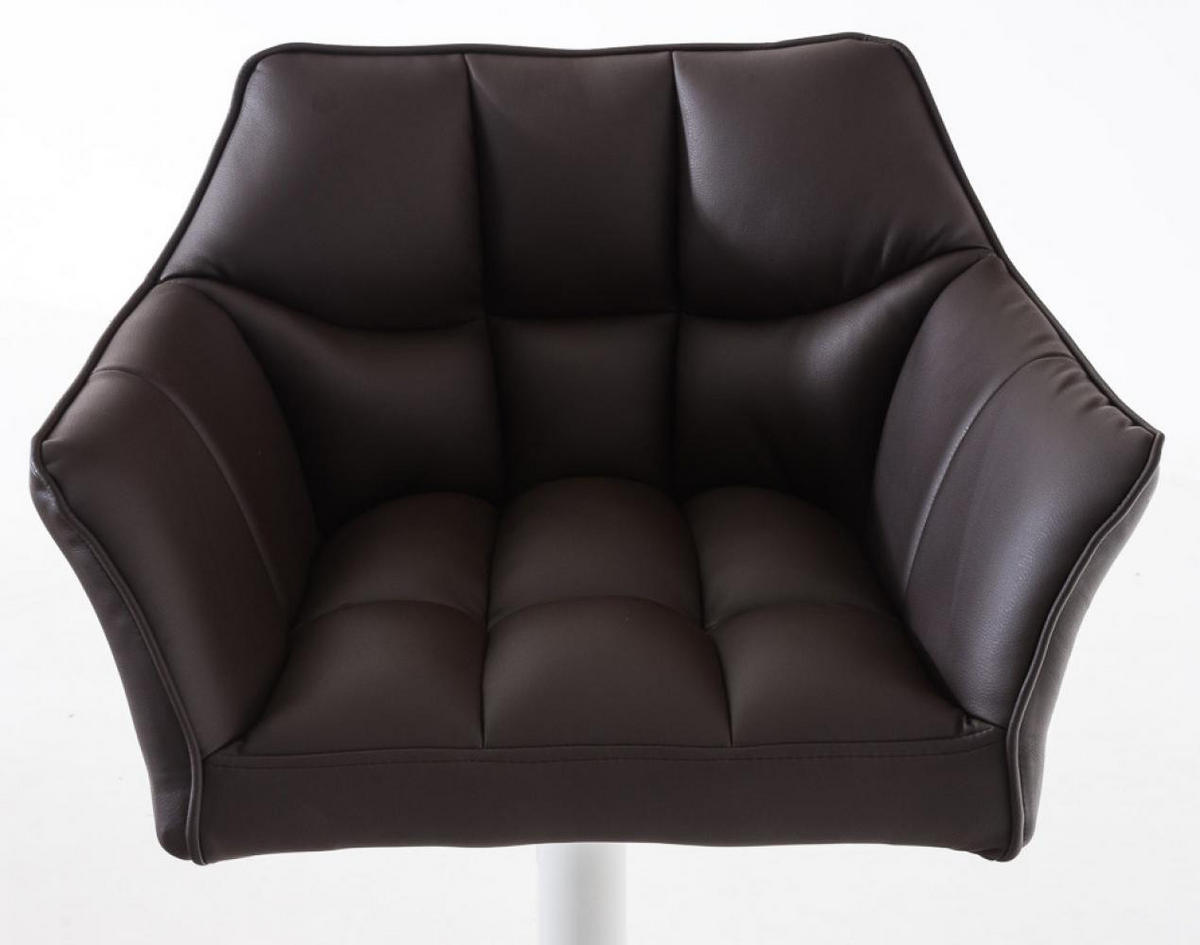 BARHOCKER 2er Set Lederlook Braun - Weiß/Braun, Textil/Metall (64/88/45cm) - CLP