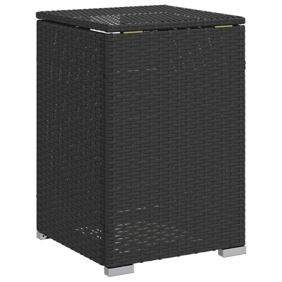 PROPAN-TANK-VERSTECKTISCH Schwarz 40/40/60 Cm Poly Rattan - Schwarz, Kunststoff (40/40/60cm) - vidaXL