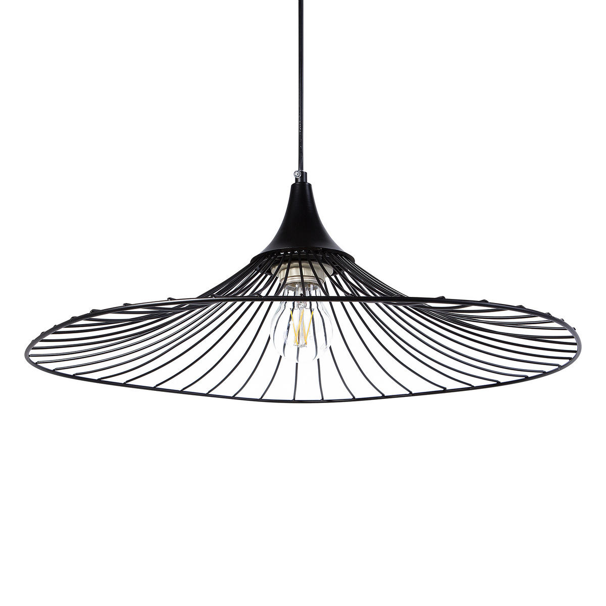 HÄNGELEUCHTE Mazaro 50/50/125 cm - Schwarz, Metall (50/50/125cm) - Beliani