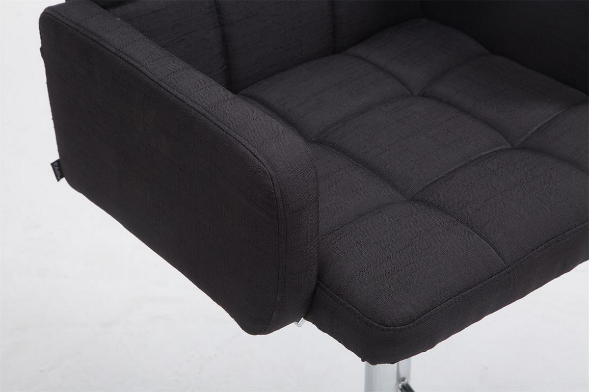 BARHOCKER Lausanne, Gestell Metall in Chromoptik, Stoff schwarz, - Chromfarben/Schwarz, Textil/Metall (60/100/56cm) - TPFLiving