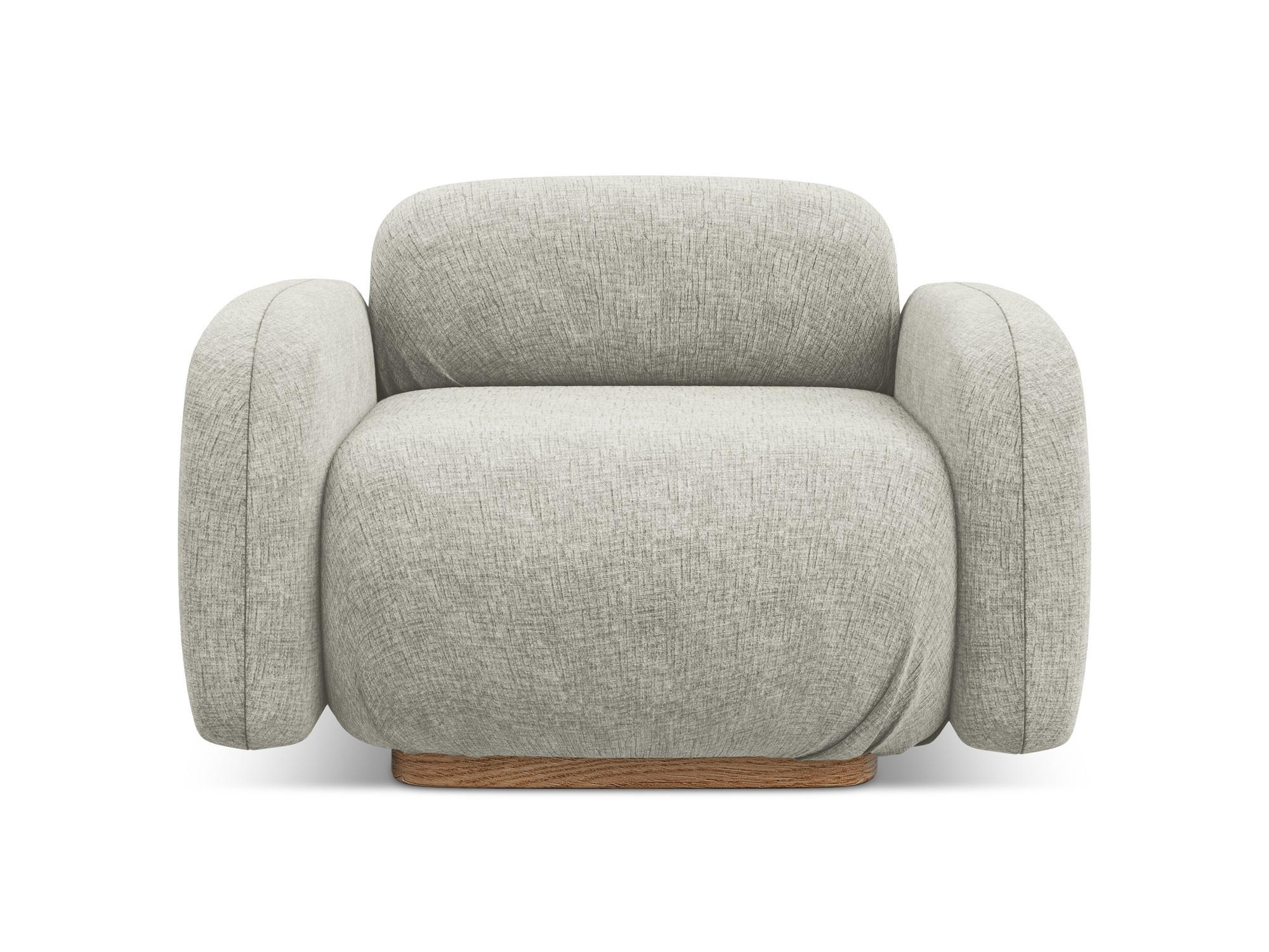 SESSEL Chenille Stoff Grau - Silberfarben/Braun, Holz/Textil (110/73/95cm) - Makamii