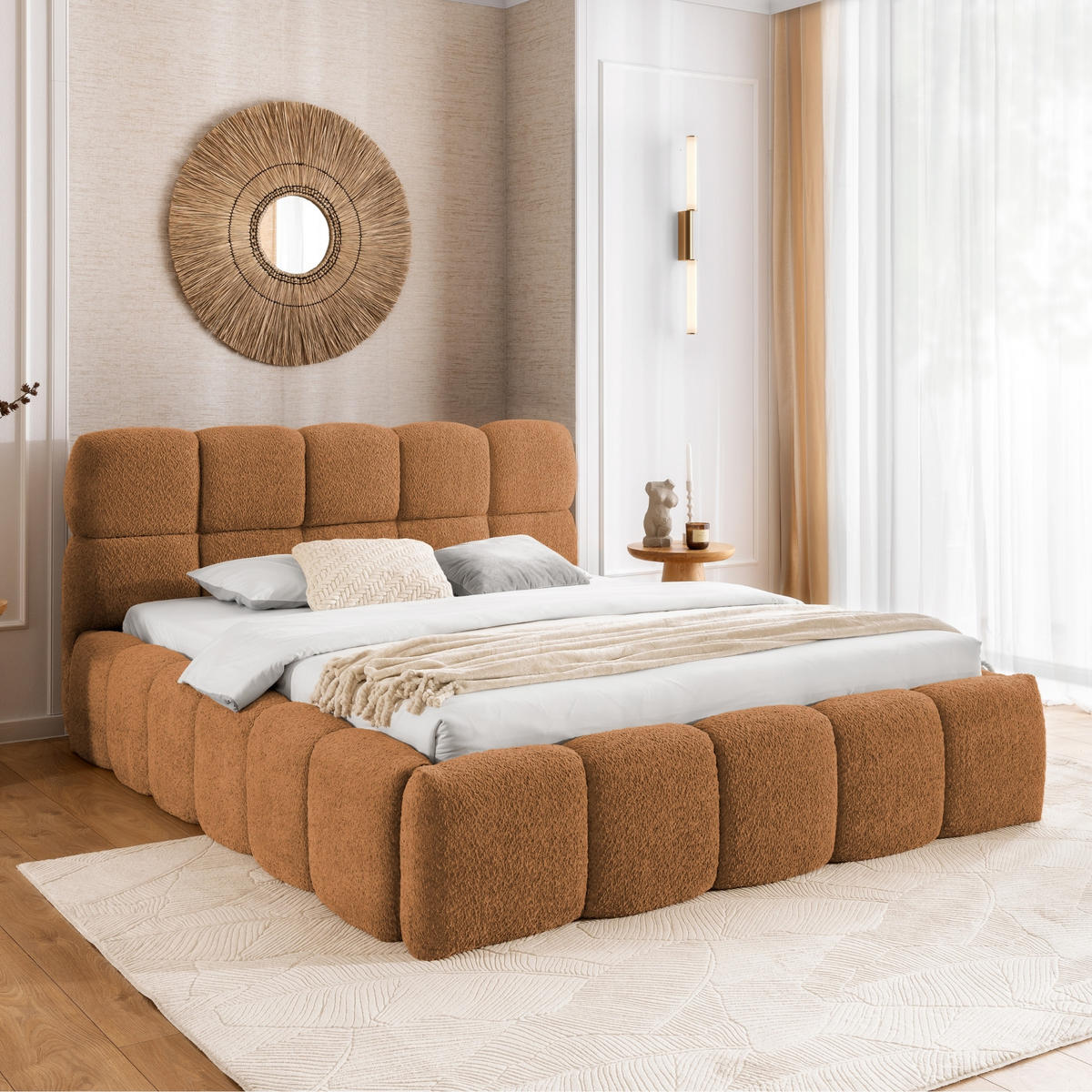 POLSTERBETT mit Stauraum 140x200 cm in Braun - Braun, Textil (140/200cm) - Home Collective