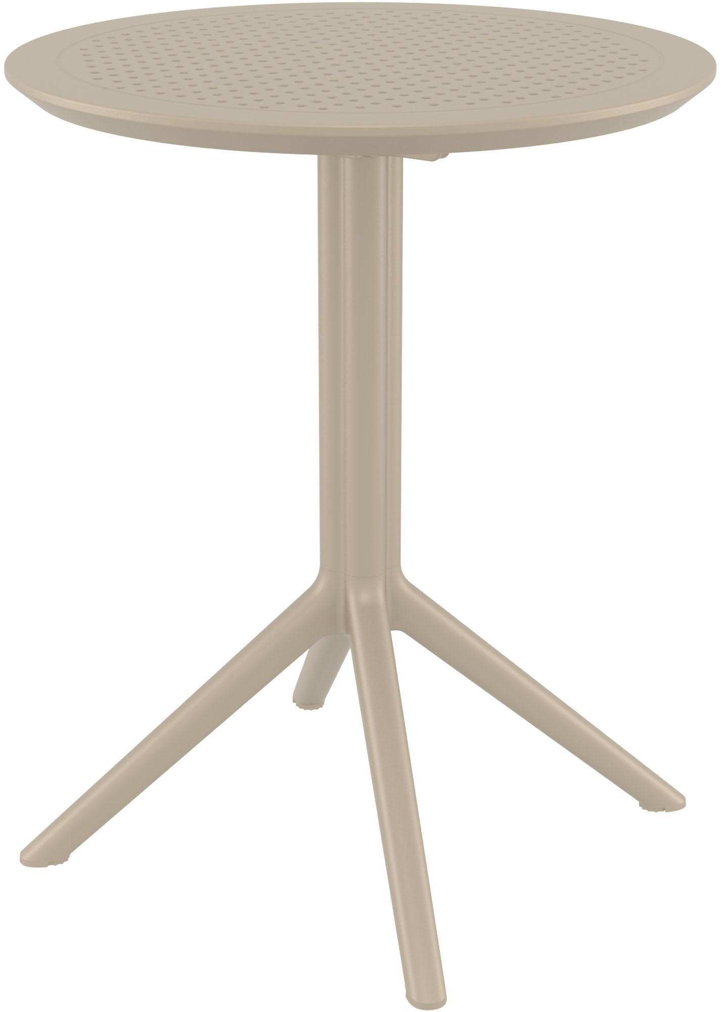 GARTENTISCH rund Kunststoff Taupe - Taupe, Kunststoff (60/60/74cm) - CLP