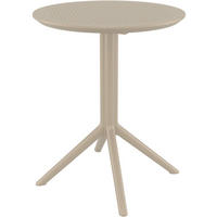 GARTENTISCH rund Kunststoff taupe - Taupe, Kunststoff (60/60/74cm) - CLP