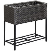 POLY Rattan, Hochbeet, Braun - Braun, Metall (30/70/70cm) - Outsunny