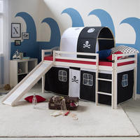 HOCHBETT mit Rutsche 90/200 cm Schwarz - Schwarz/Weiß, Holz (90/200cm) - Homestyle4u