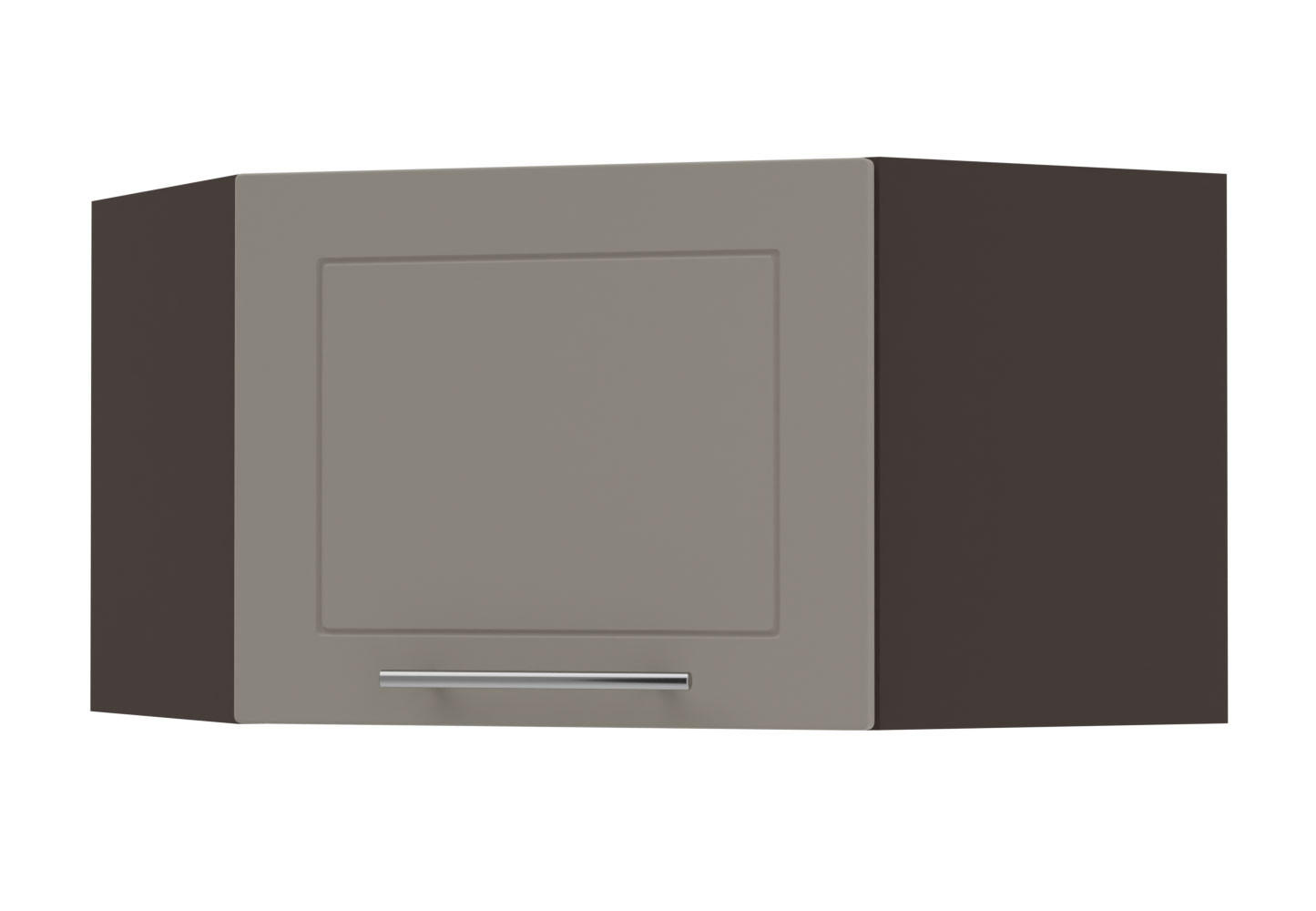 ECKHÄNGESCHRANK Kvantum W10/60/36 Beige Matt / Lava Matt 60 / 60 / 36cm - Dunkelgrau/Beige, Holz/Holzwerkstoff (60/36/60cm) - Feldmann-Wohnen
