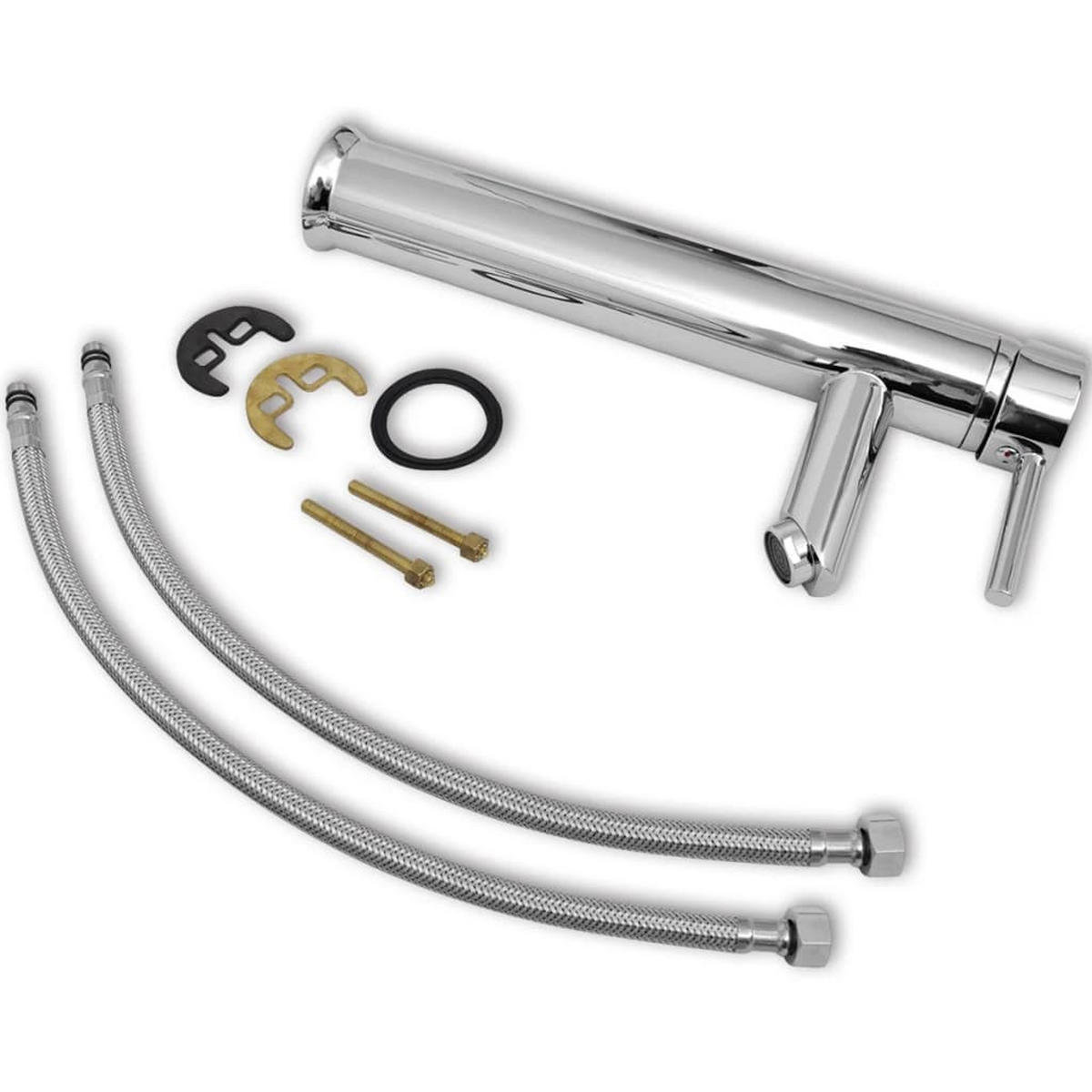 9-TLG. BADMÖBEL-SET MIT WASCHBECKEN UND WASSERHAHN SCHWARZ - Schwarz, Holz (45/45/150cm) - vidaXL