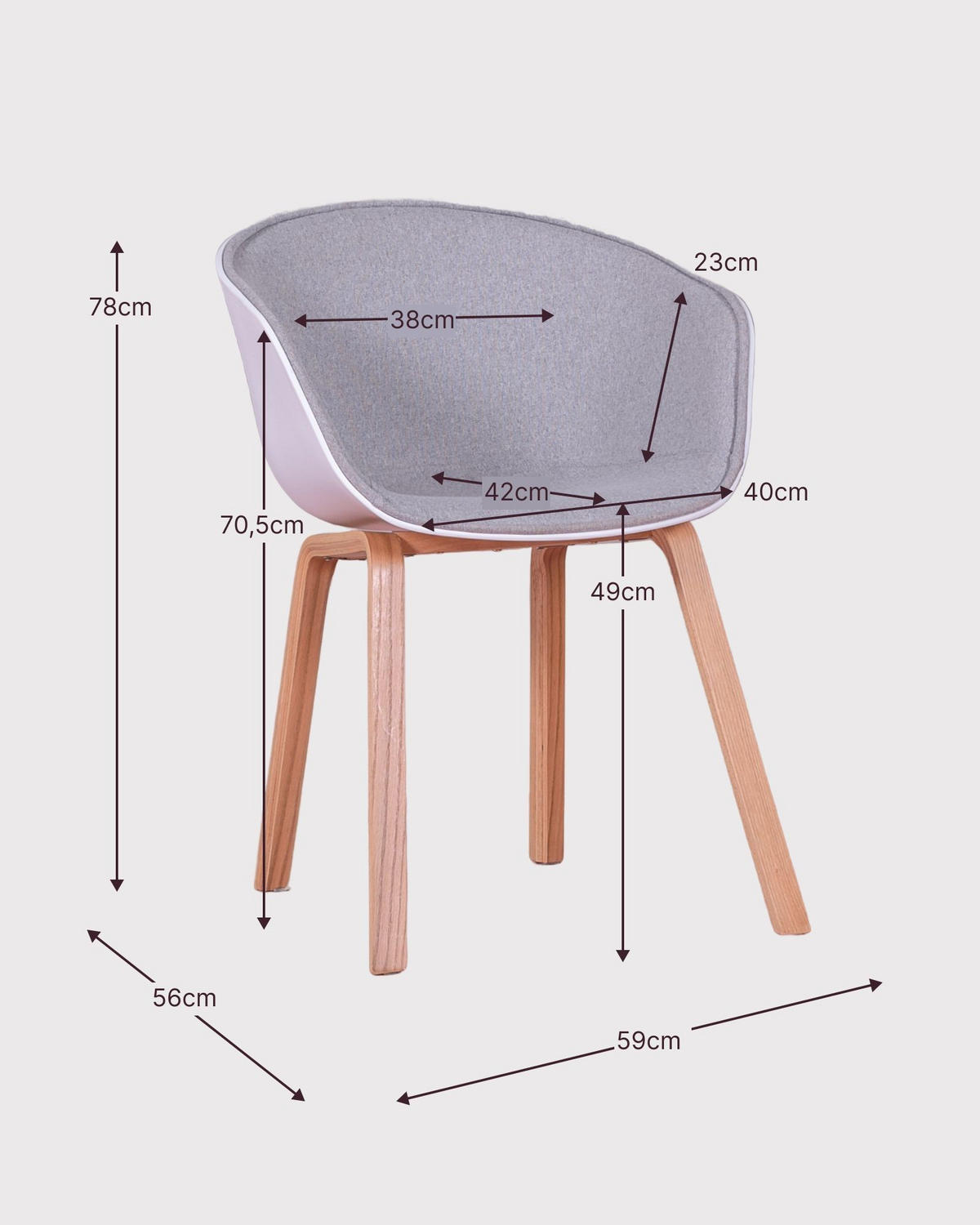 ESSZIMMERSTUHL gepolstert Kunststoff Grau - Grau, Kunststoff (59/78/56cm) - Nest Dream