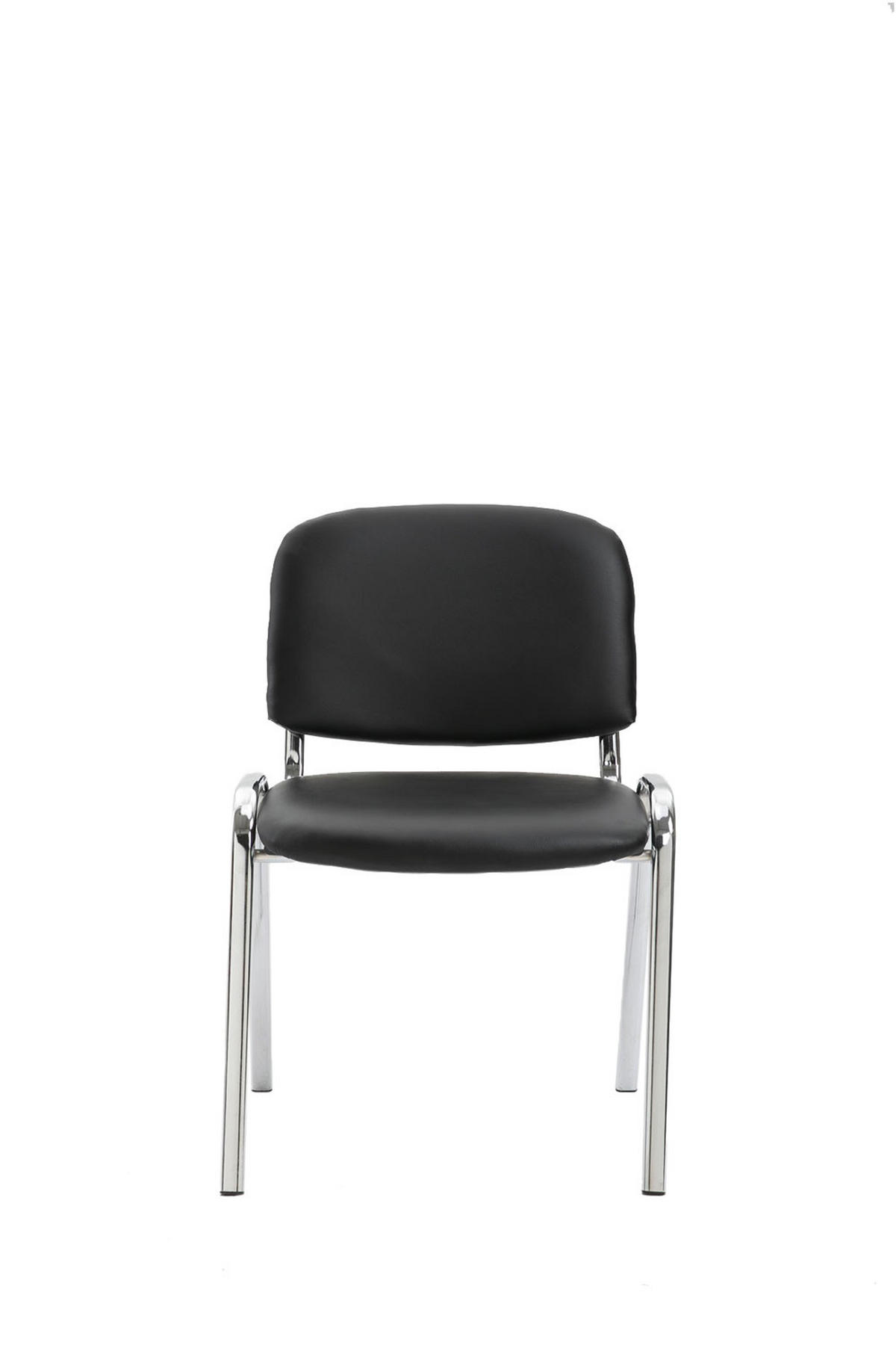 BESUCHERSTUHL Keen, Kunstleder mit Gestell in Chromoptik / Bezug Schwarz - Chromfarben/Schwarz, Textil/Metall (54/79/48cm) - TPFLiving