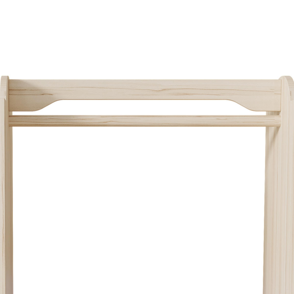 KINDER-GARDEROBE 110x39x110cm Naturholz mit Kleiderstange & 4 Regalen - Naturfarben, Holz (39/110/110cm) - FLIEKS