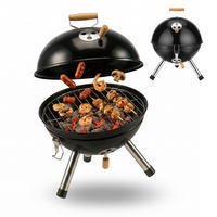 MINI Kugelgrill - Multicolor, Holz/Metall (28.5/41cm) - Relaxdays