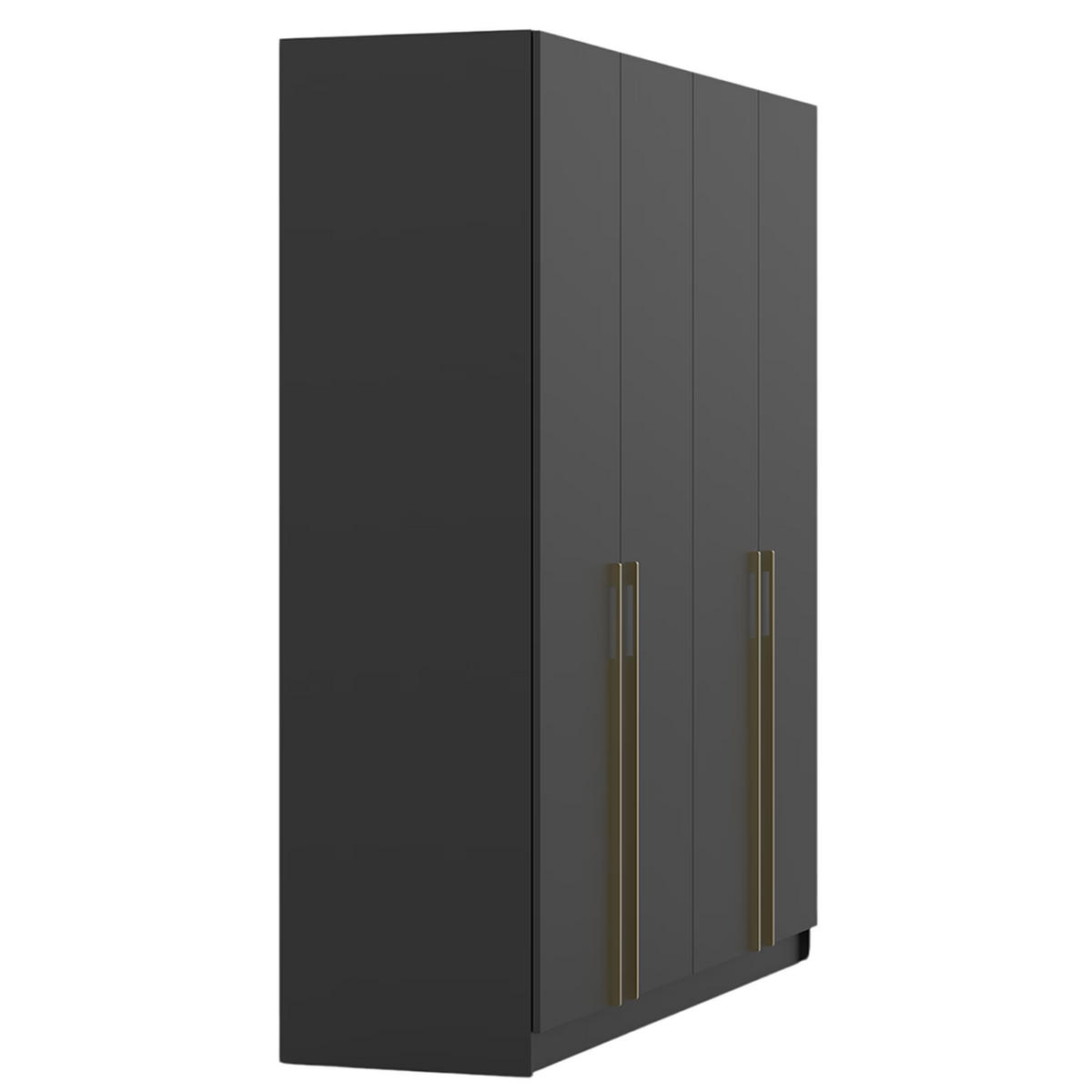 DREHTÜRENSCHRANK ROSA 4D 200/210/57 cm 4-türig Schwarz - Goldfarben/Schwarz, Holzwerkstoff/Metall (200/210/57cm) - imoebel24