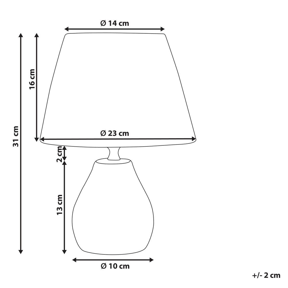 TISCHLAMPE 2-er Set Keramik Cremeweiß Arwadito - Weiß/Naturfarben, Keramik (23/14/31cm) - Beliani