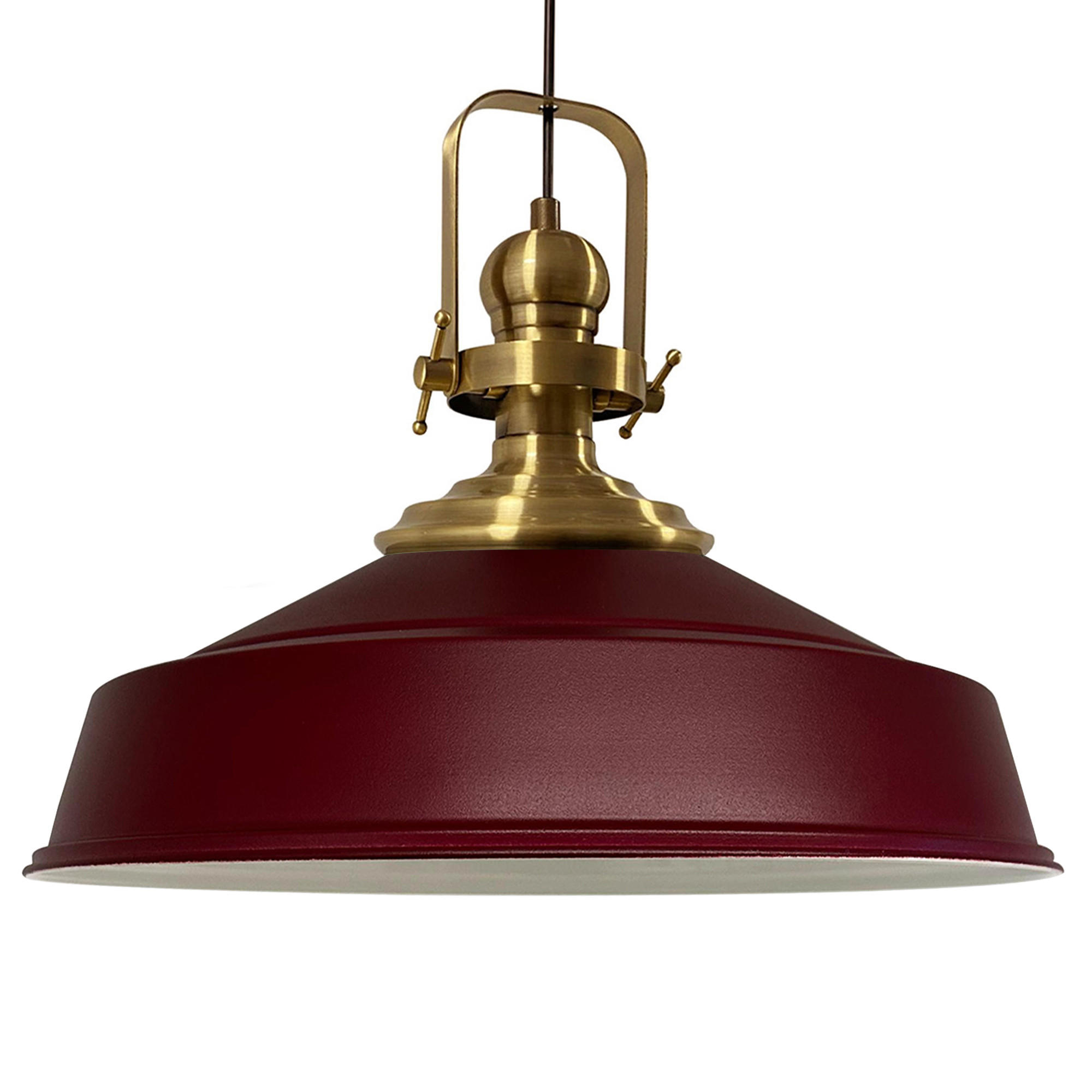 PENDELLEUCHTE Asletl 40/30 cm - Dunkelrot, Metall (40/30cm) - Bamyum