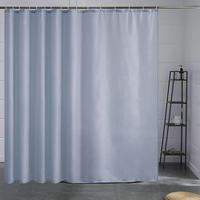 DUSCHVORHANG Überlänge Grau Blau 240 x 180 cm - Blau, Textil (180/240cm)