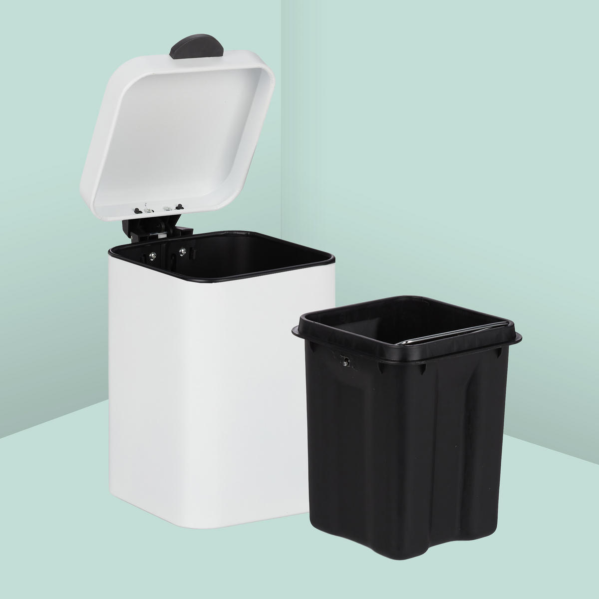 KOSMETIKEIMER - Weiß, Kunststoff/Metall (16/24/22cm) - Relaxdays