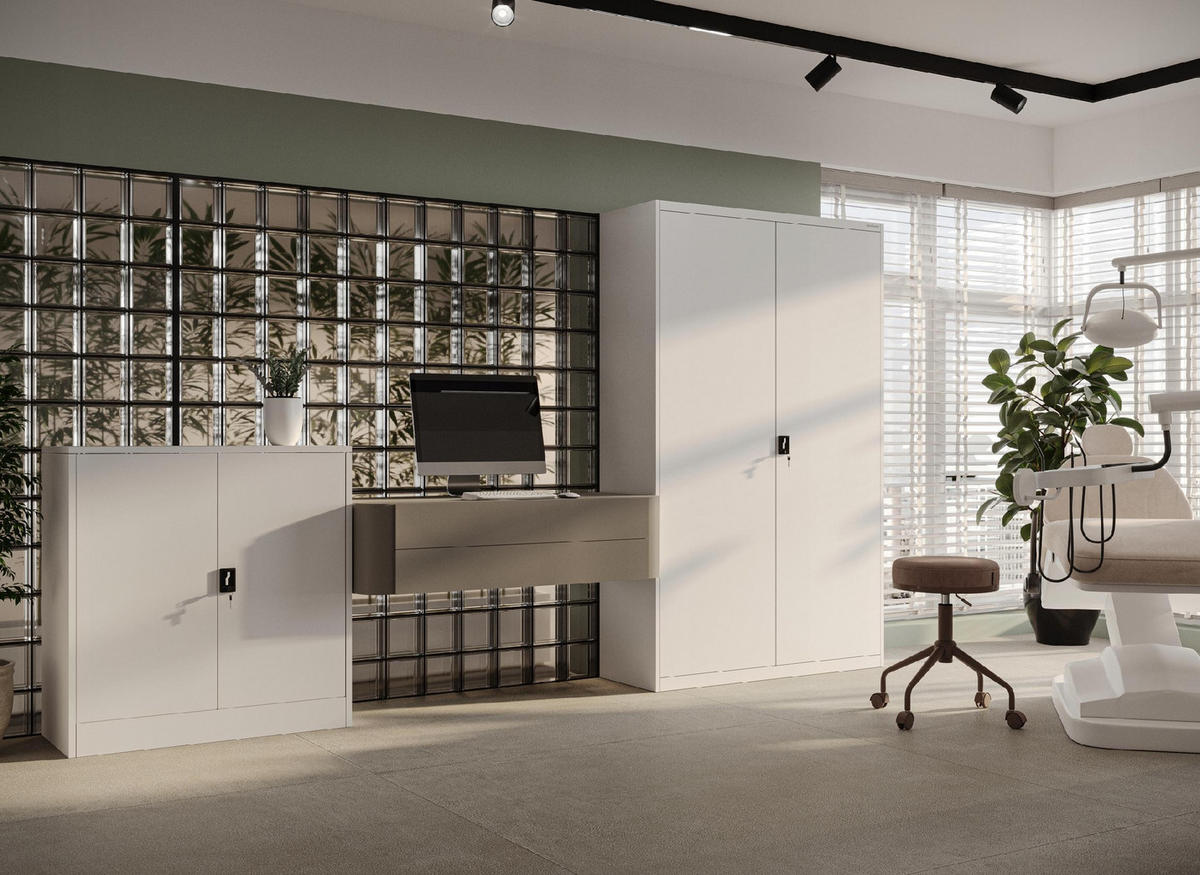 METALLSCHRANK Beata - Grau, Metall (90/93/40cm) - Jan Nowak