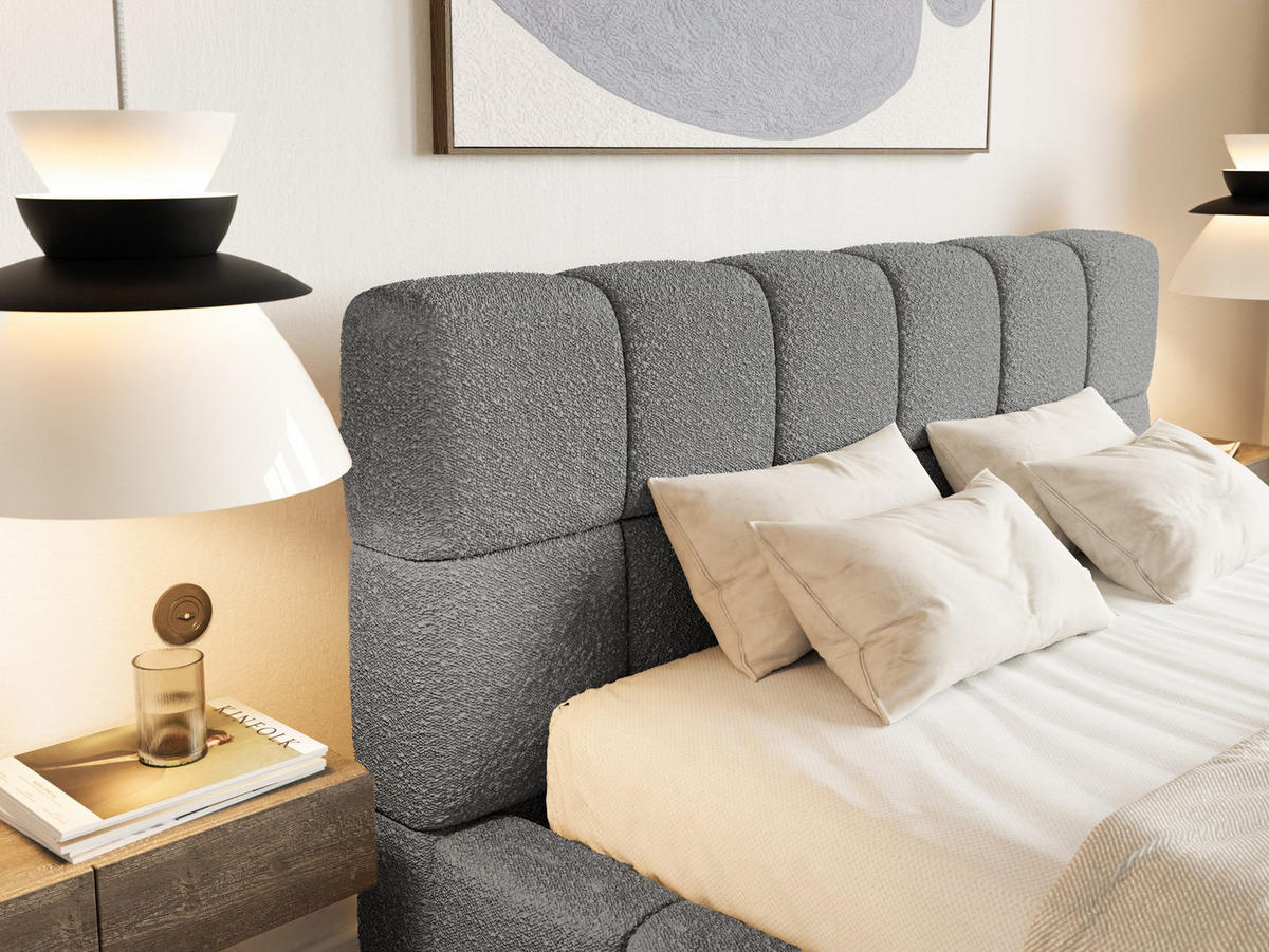 POLSTERBETT Lund 180x200 cm, Anthrazit - Anthrazit, Textil (180/200cm) - Fedve