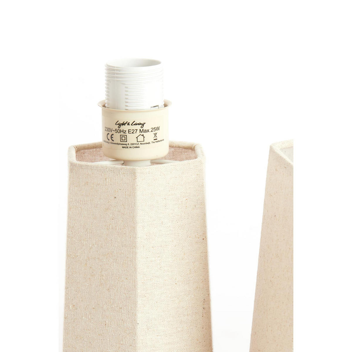 TISCHLAMPE Musabo Braun 25/25/49 cm - Braun, Textil (25/25/49cm) - Light & Living