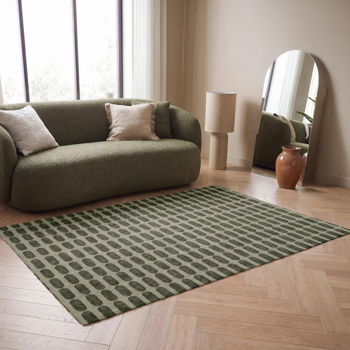 KOBERCE - Rytmické - Impact - Zelené - 180x120 cm - olivovozelená, textil/plast (180/0.4cm) - OnlyWow