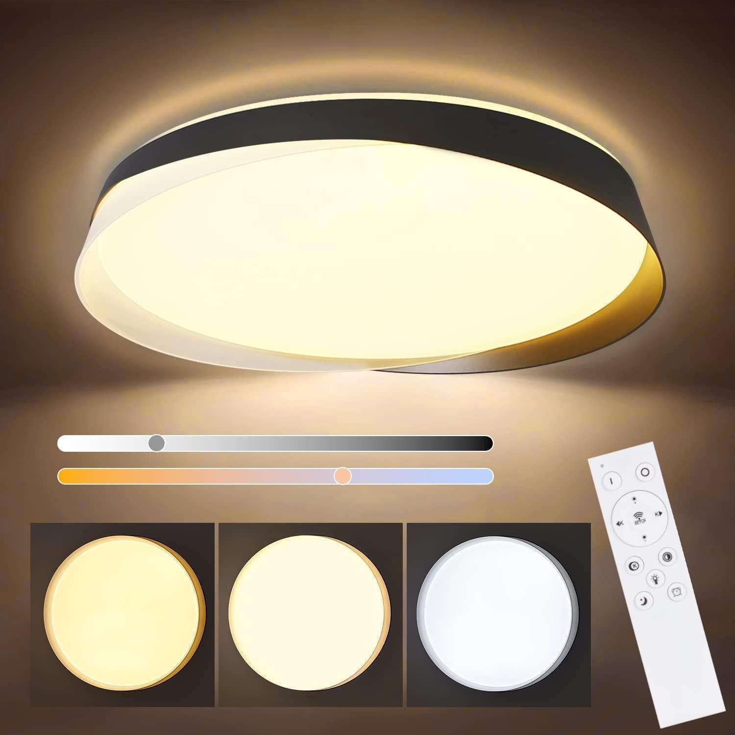 LED-DECKENLEUCHTE Beatrix 42/42/8 cm - Schwarz, Kunststoff (42/42/8cm) - Nettlife