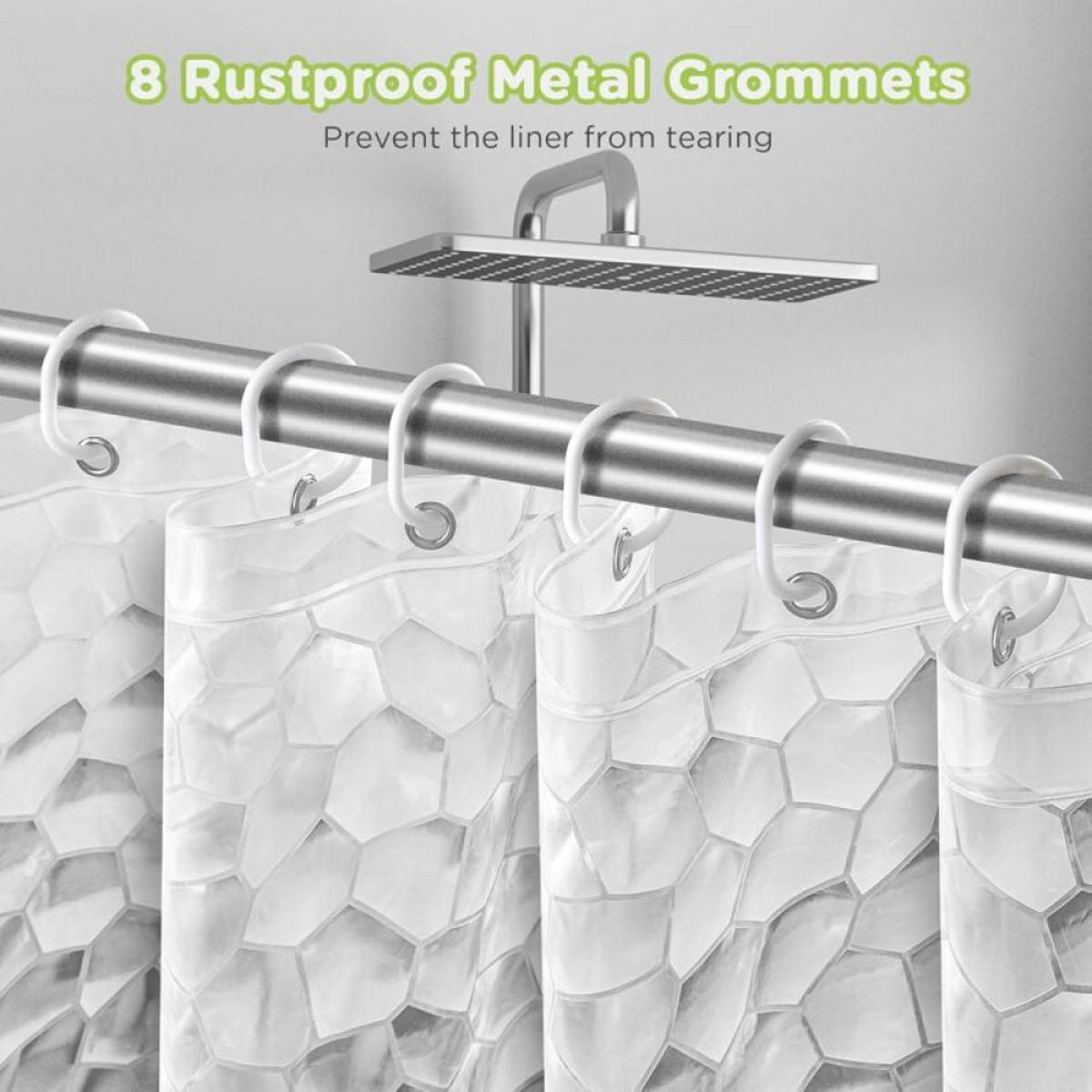 DUSCHVORHANG EVA schimmelresistent wasserdicht waschbar mit Ringen - Grau, Kunststoff (120/180cm) - MCBOSON