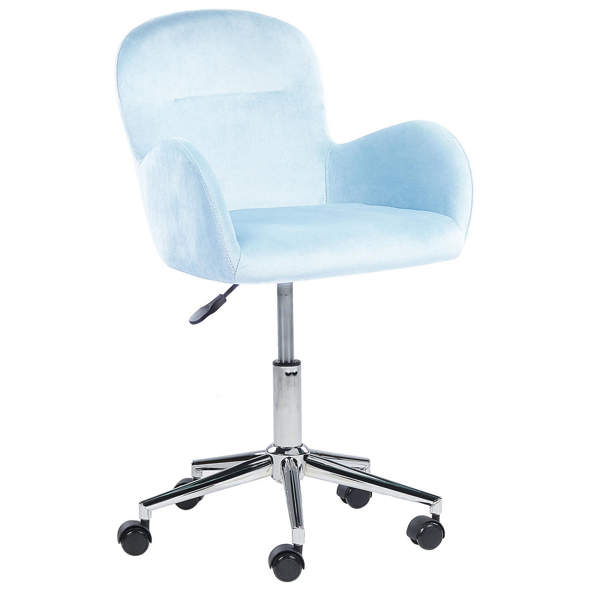 BÜROSTUHL Samtstoff Blau Priddy - Blau, Textil/Metall (60/79/60cm) - Beliani