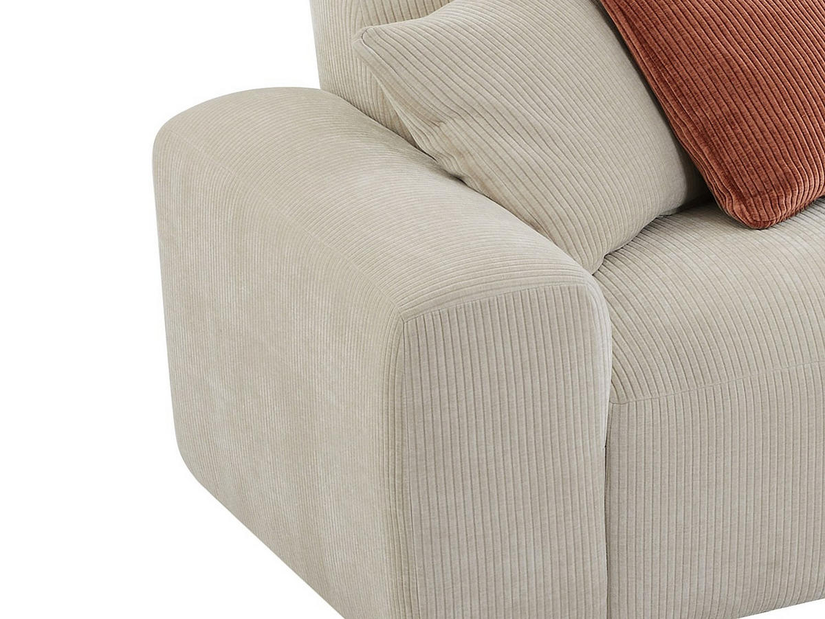 SOFA - 6 Personen - samt - beige Tirono - Beige, Kunststoff/Textil (325/80/165cm) - Vente-Unique