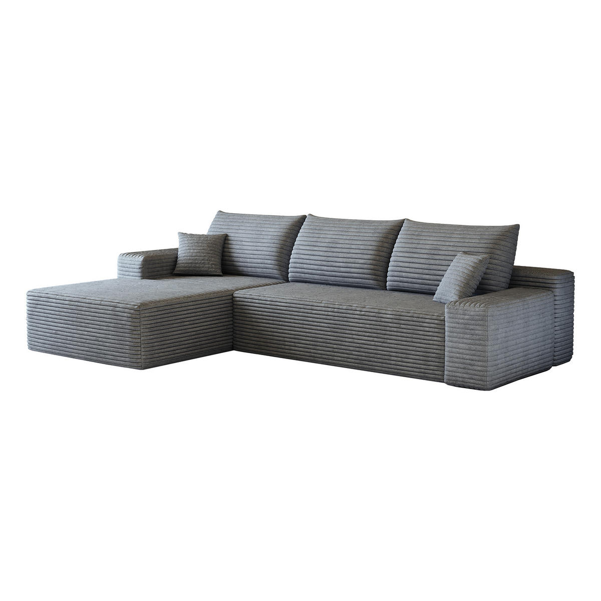 ECKSOFA DE-34857 2-Sitzer Chaiselongue links Grau - Grau, Textil (175/270cm) - ComfortXL